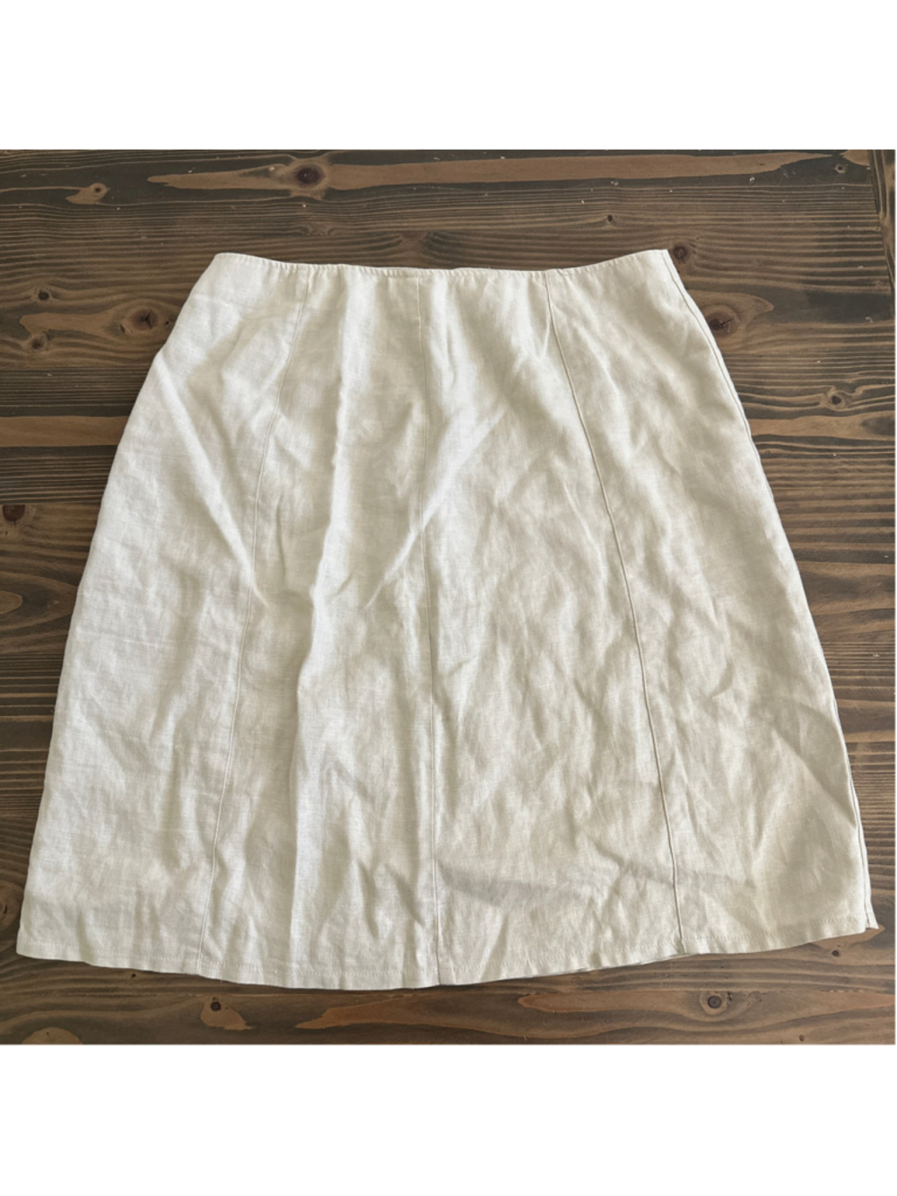Gap Factory Women's Linen A-Line Skirt Size 8 Beige Panelled Knee Length